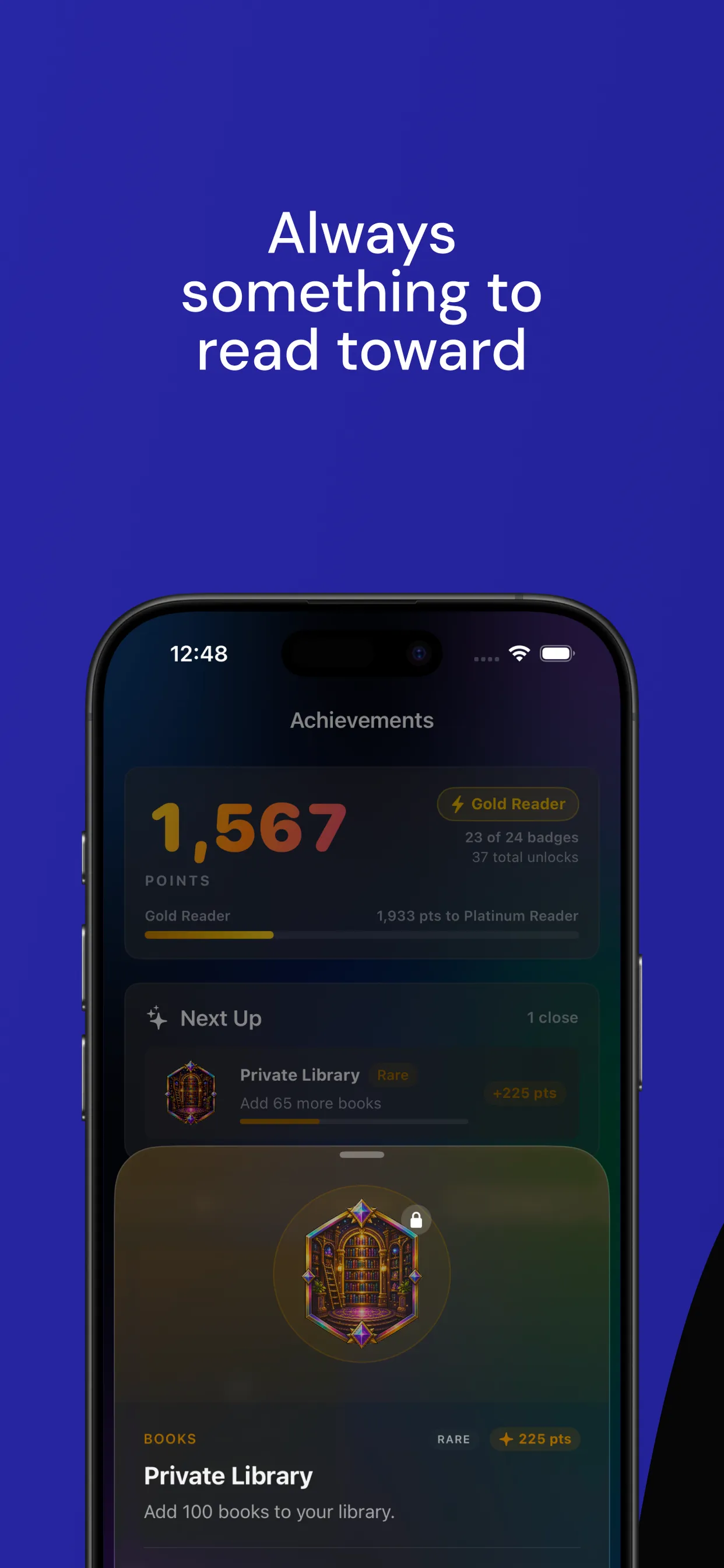 Dewey achievement detail screen