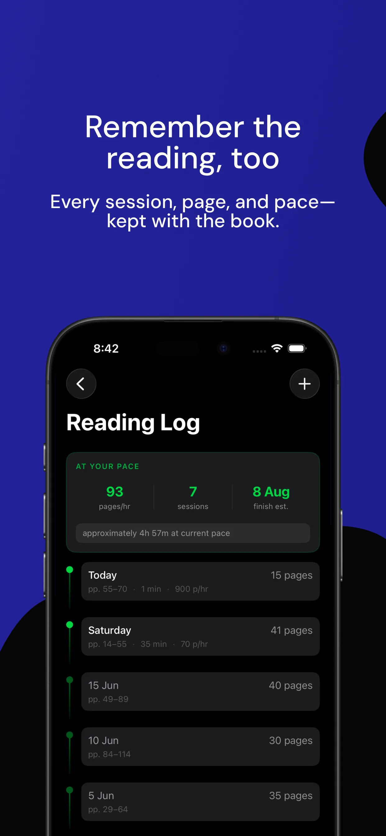 Dewey reading log screen